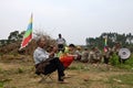 GAOZHOU, CHINA Ã¢â¬â CIRCA MARCH 2019: Suona player blows on occasion of Nian Li.